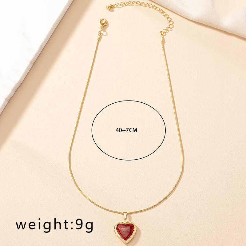 Retro Korean Style Heart Shape Alloy Plating Inlay Women's Pendant Necklace display picture 10