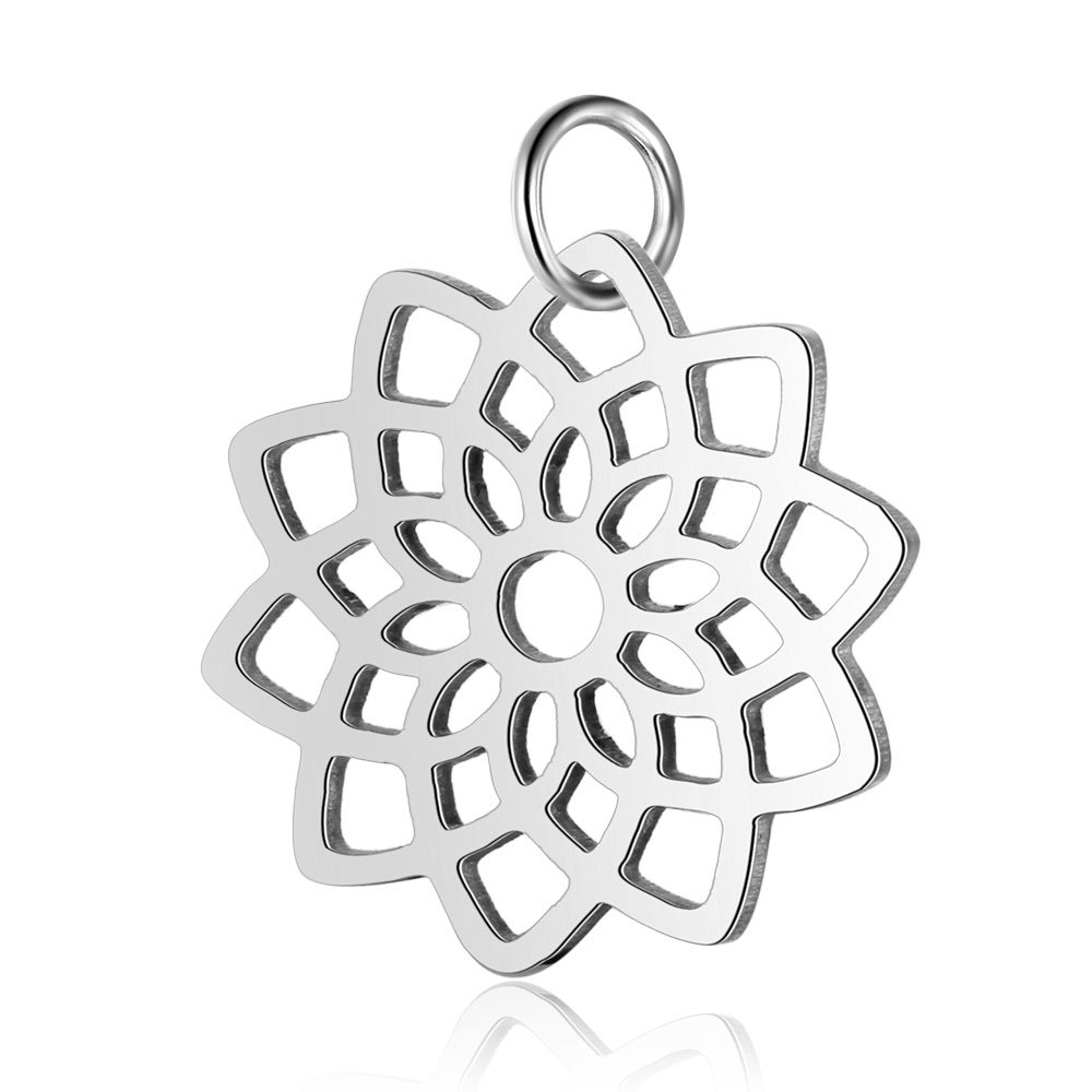 Simple Style Lotus Stainless Steel Polishing Plating Jewelry Accessories display picture 3