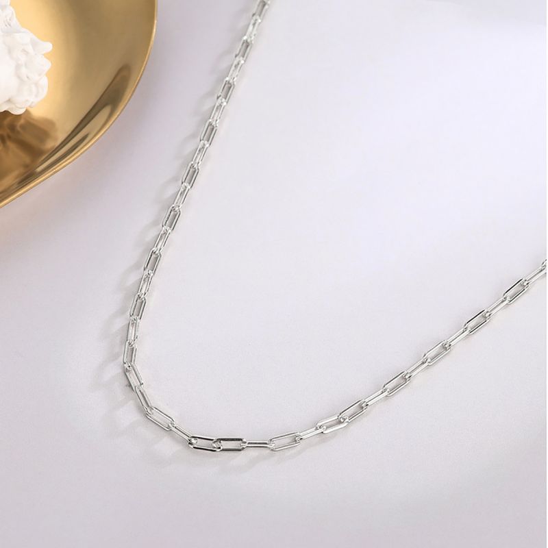 Simple Style Round Sterling Silver Plating Silver Plated Necklace display picture 5