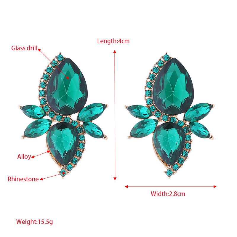 1 Pair Simple Style Classic Style Geometric Inlay Artificial Crystal Glass Rhinestones Ear Studs display picture 4