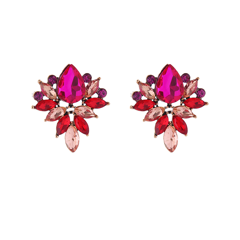 1 Pair Elegant Classic Style Flower Inlay Glass Rhinestones Ear Studs display picture 6