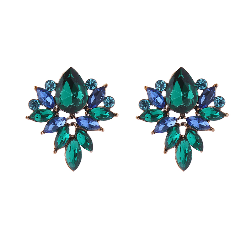 1 Pair Elegant Classic Style Flower Inlay Glass Rhinestones Ear Studs display picture 8