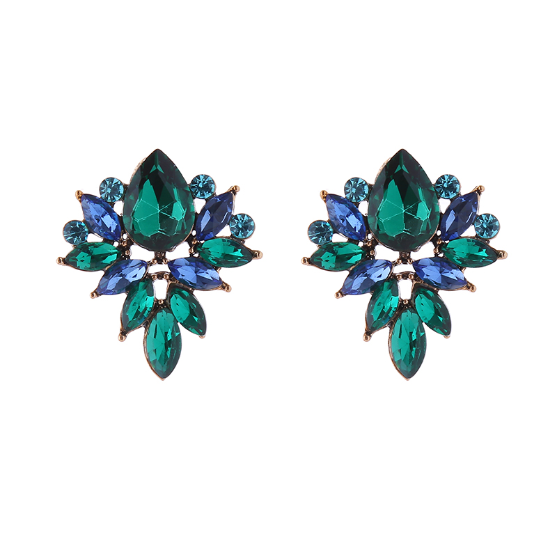 1 Par Elegante Estilo Clásico Flor Embutido Vidrio Diamantes De Imitación Pendientes display picture 8