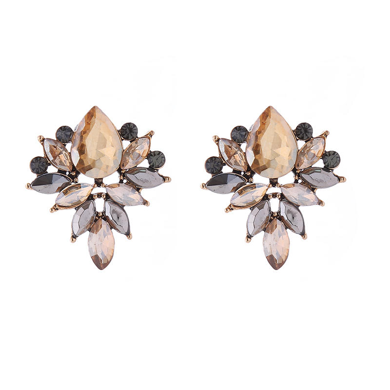 1 Pair Elegant Classic Style Flower Inlay Glass Rhinestones Ear Studs display picture 7