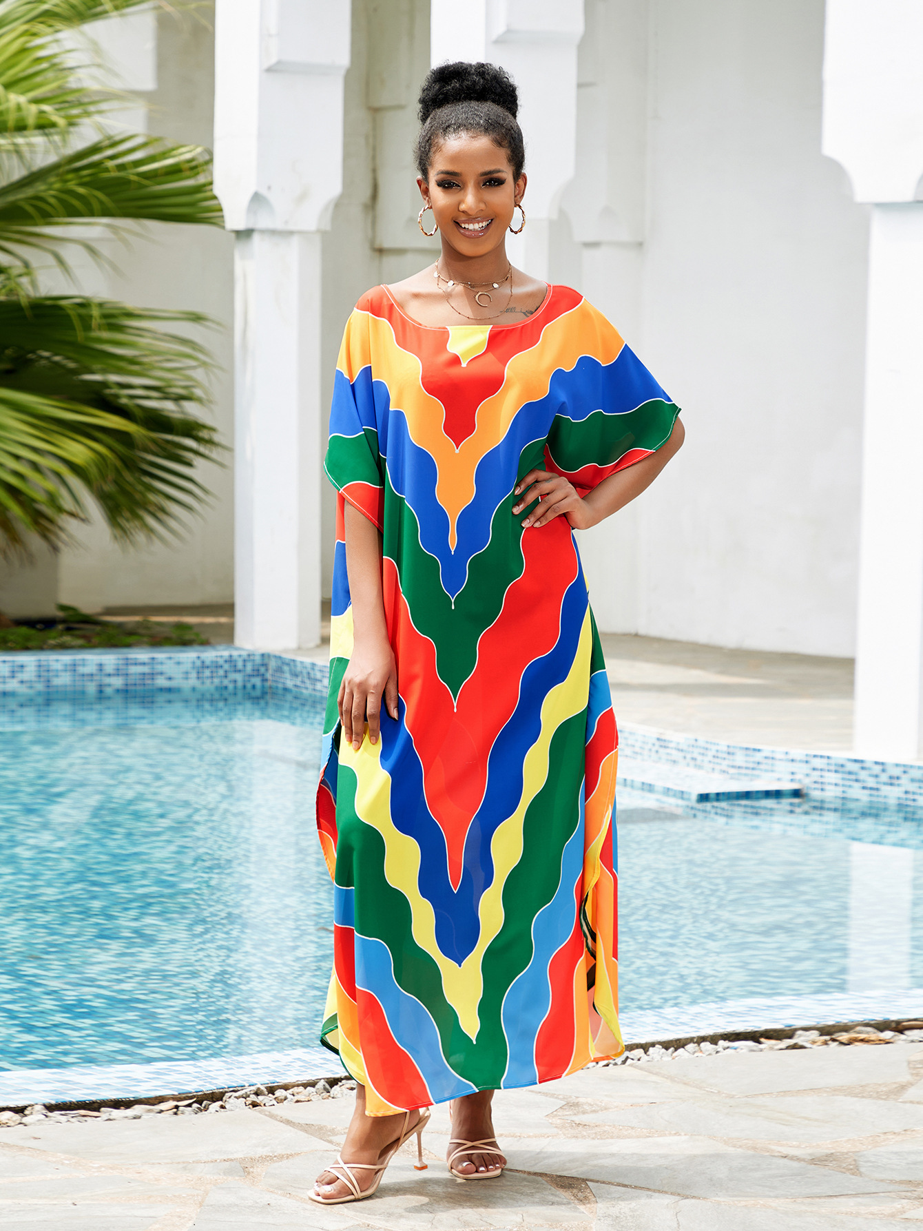 Women's Color Block Beach Cover Ups display picture 33