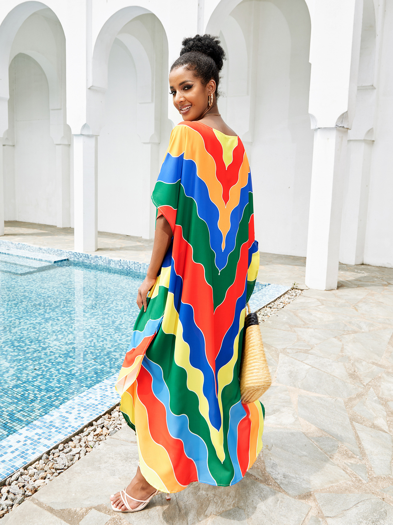 Women's Color Block Beach Cover Ups display picture 34