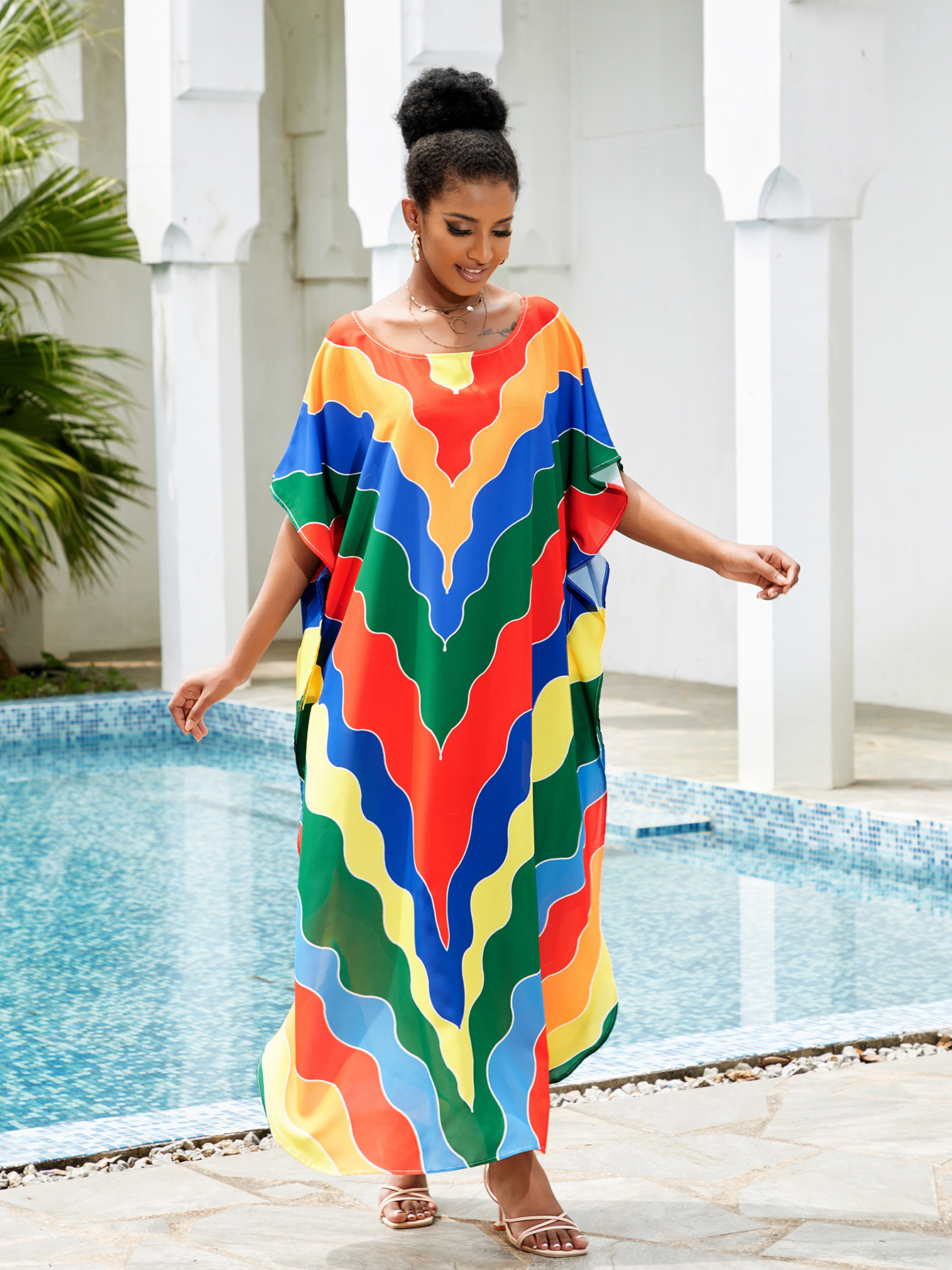 Women's Color Block Beach Cover Ups display picture 37