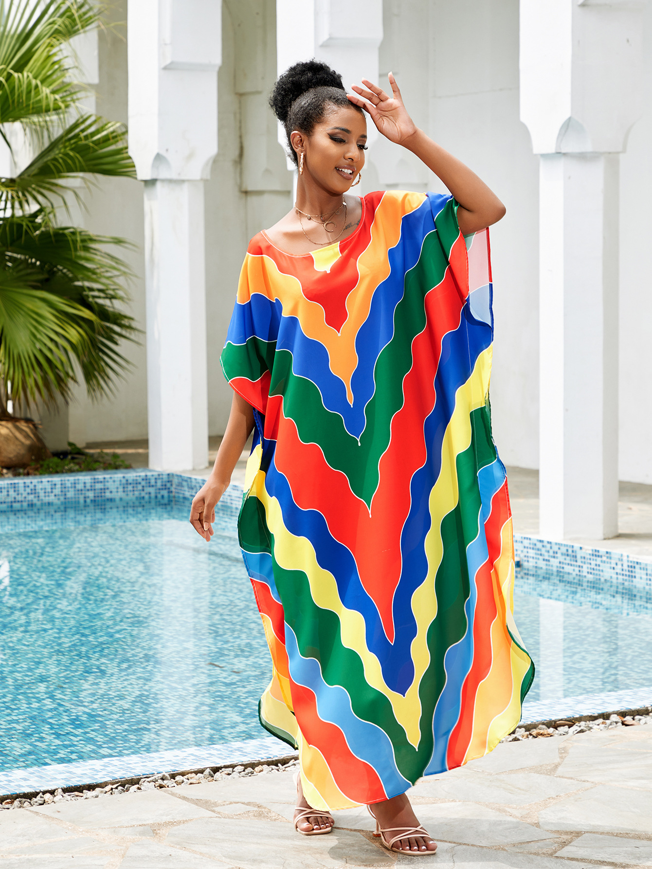 Women's Color Block Beach Cover Ups display picture 38