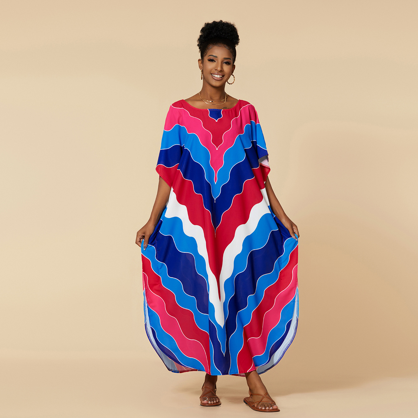 Women's Color Block Beach Cover Ups display picture 40