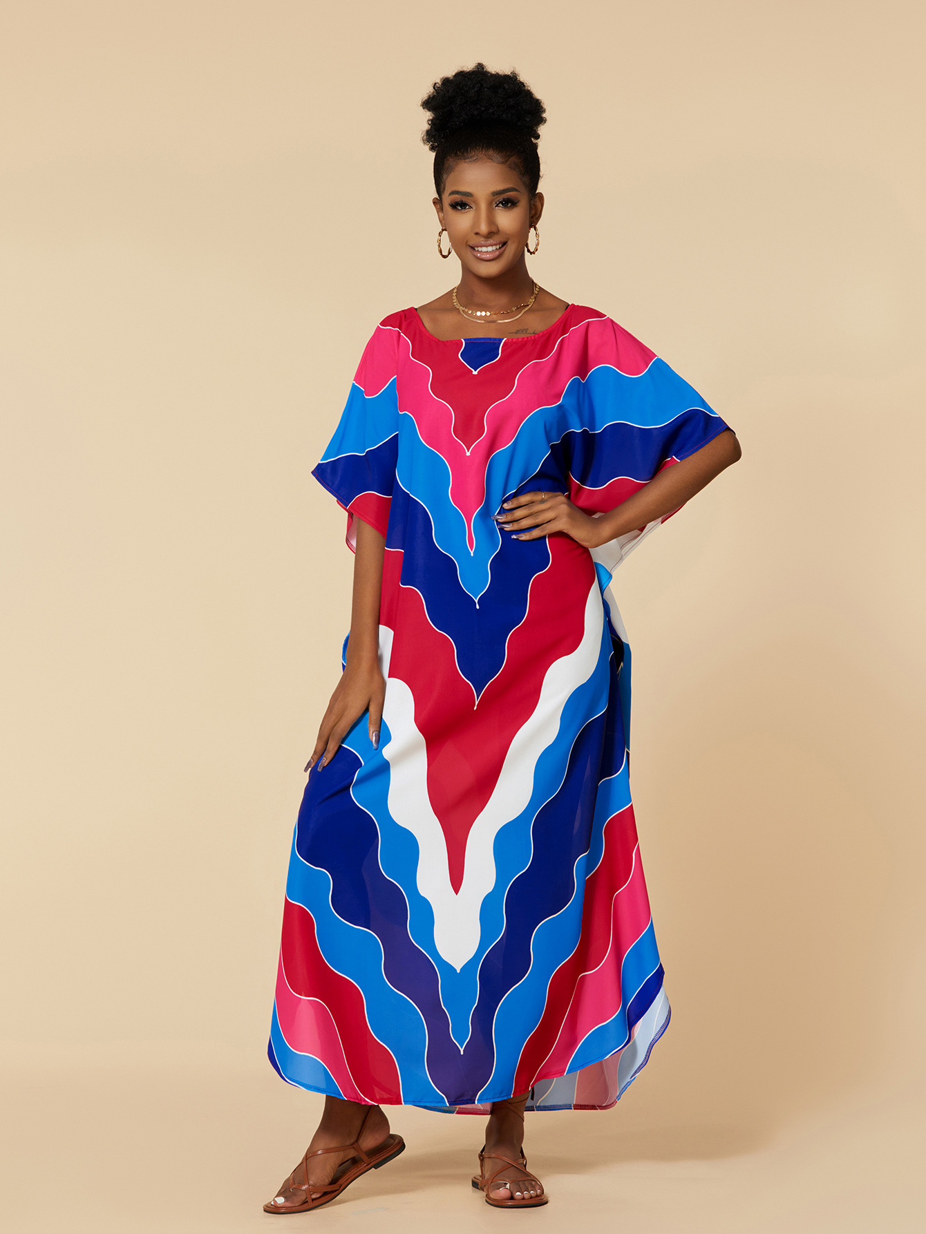 Women's Color Block Beach Cover Ups display picture 43