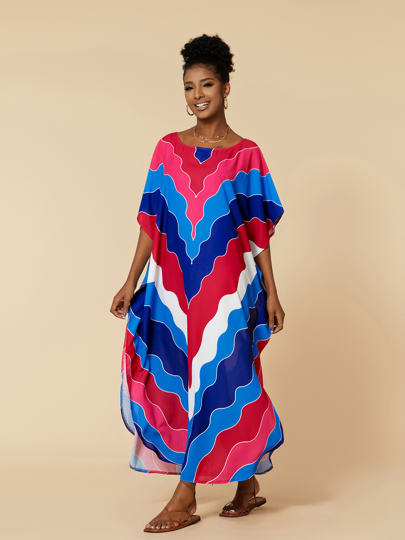 Femmes Bloc De Couleur Plage Cover Ups display picture 46