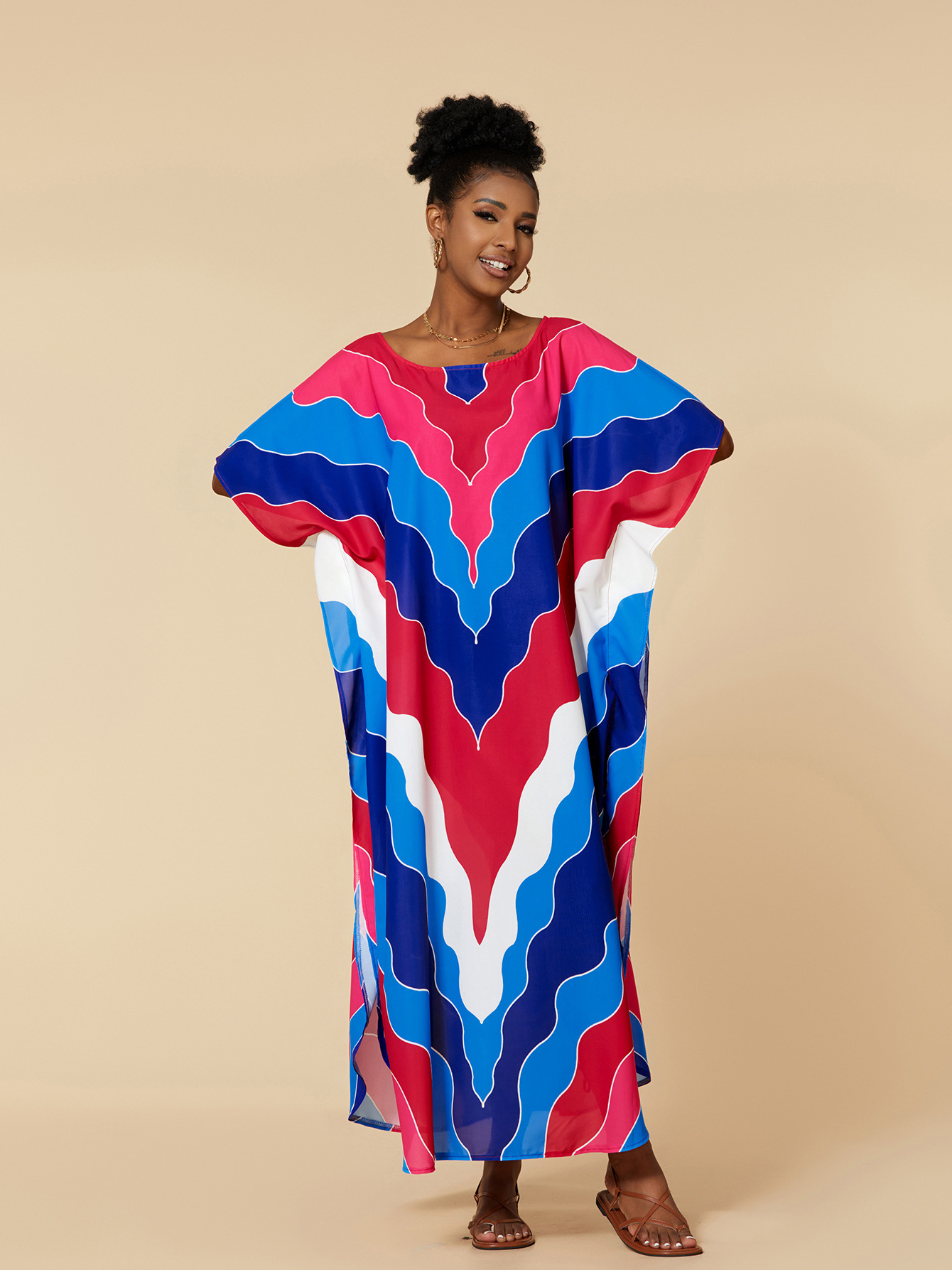 Femmes Bloc De Couleur Plage Cover Ups display picture 47