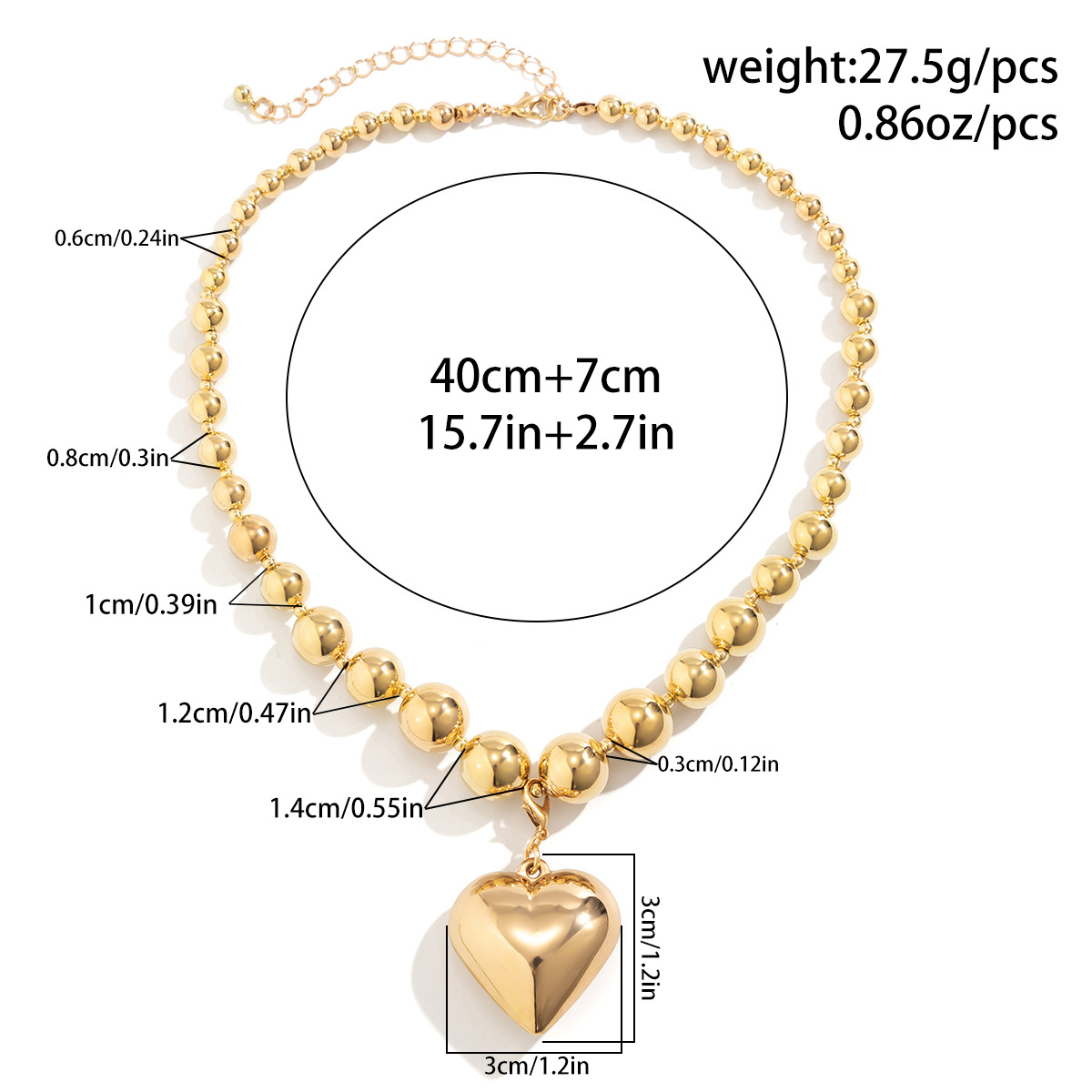 Casual Vacation Heart Shape Alloy Beaded Tassel Women's Pendant Necklace display picture 3