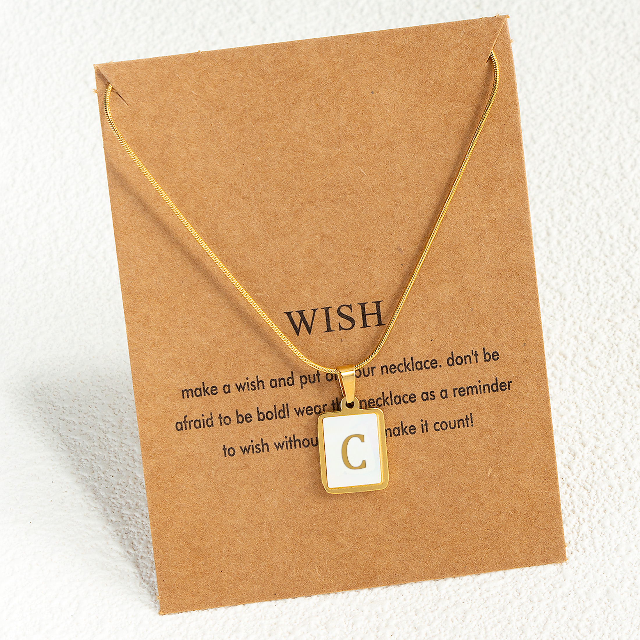 Wholesale Luxurious Letter Stainless Steel Plating Inlay 18K Gold Plated Shell Pendant Necklace display picture 4
