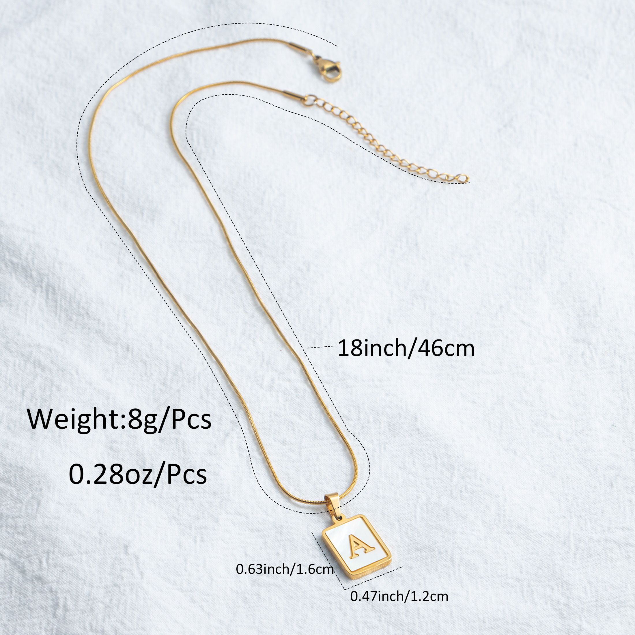 Wholesale Luxurious Letter Stainless Steel Plating Inlay 18K Gold Plated Shell Pendant Necklace display picture 1