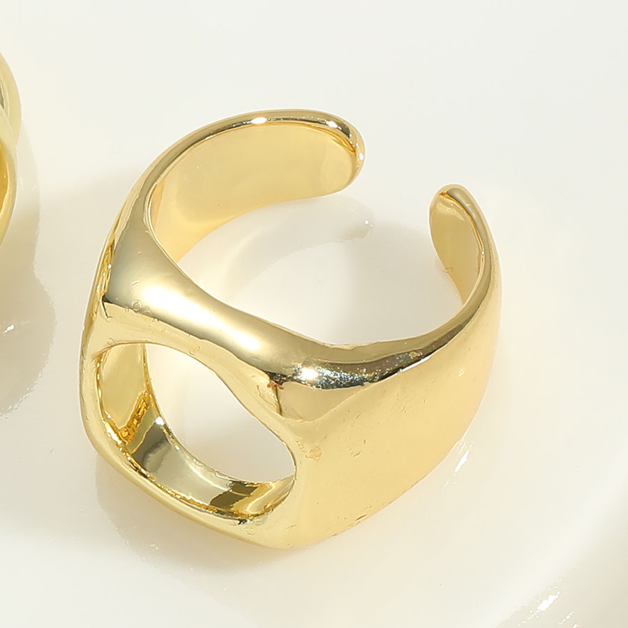 Simple Style Geometric Copper Plating 14k Gold Plated Open Rings display picture 8
