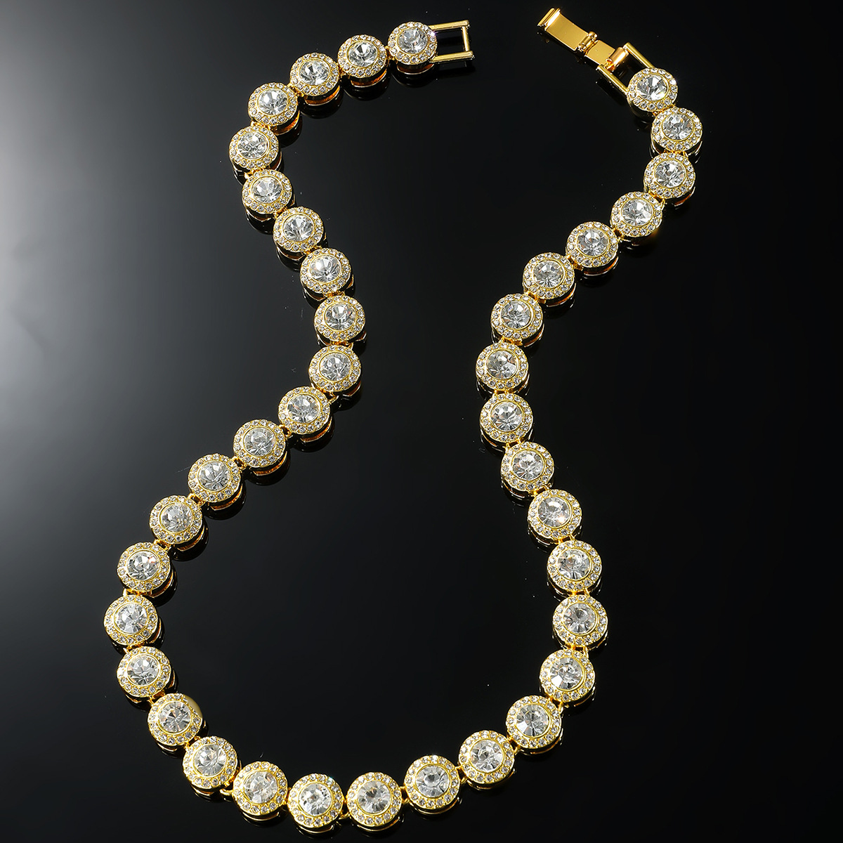 Hip-hop Geometric Alloy Inlay Zircon Men's Bracelets Necklace display picture 2
