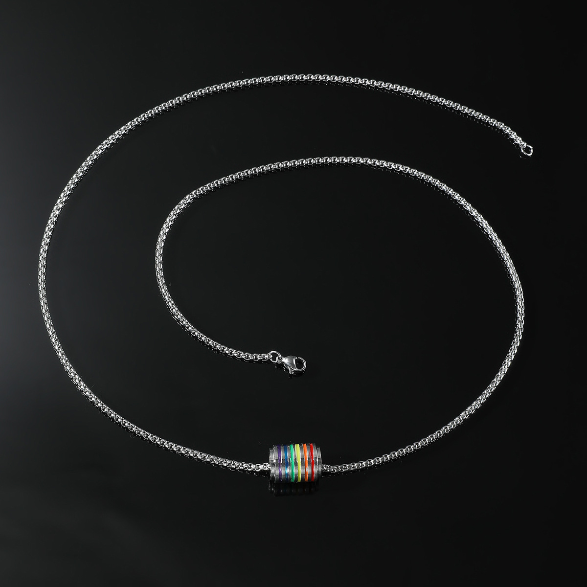 Elegant Streetwear Rainbow Zinc Alloy Enamel Plating Unisex Necklace display picture 3