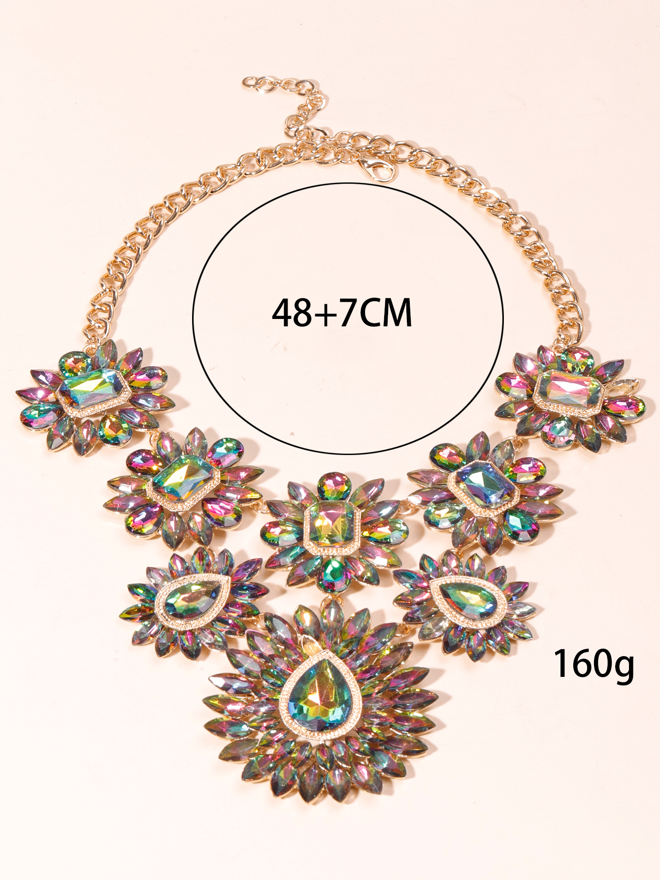 Elegant Glam Luxurious Geometric Alloy Inlay Artificial Gemstones Women's Sweater Chain display picture 1