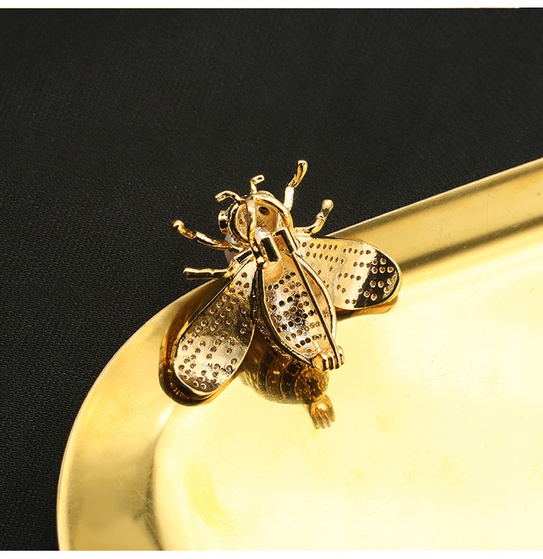 Simple Style Bee Alloy Inlay Zircon Women's Brooches display picture 2