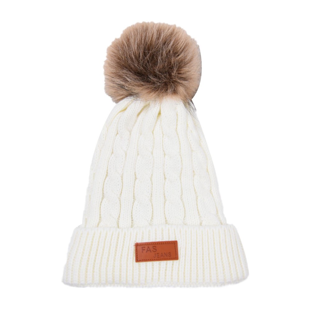 Children Unisex Basic Simple Style Solid Color Pom Poms Eaveless Wool Cap display picture 5