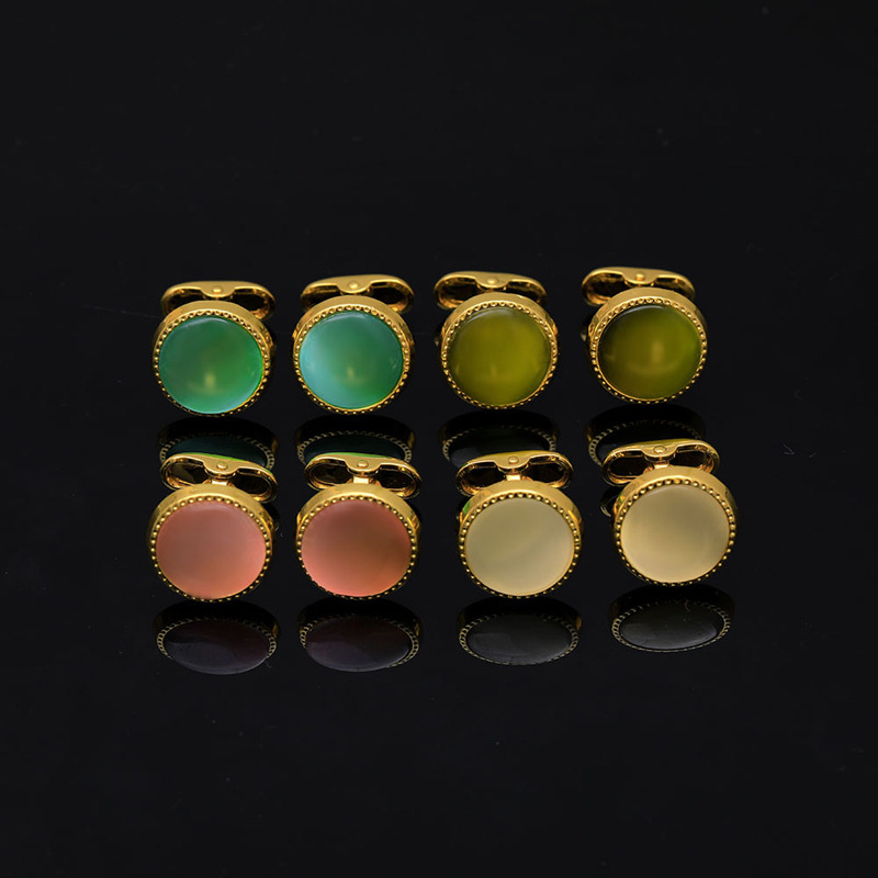 Formal Simple Style Shiny Round Alloy Inlay Crystal Zircon Unisex Cufflinks 1 Pair display picture 8