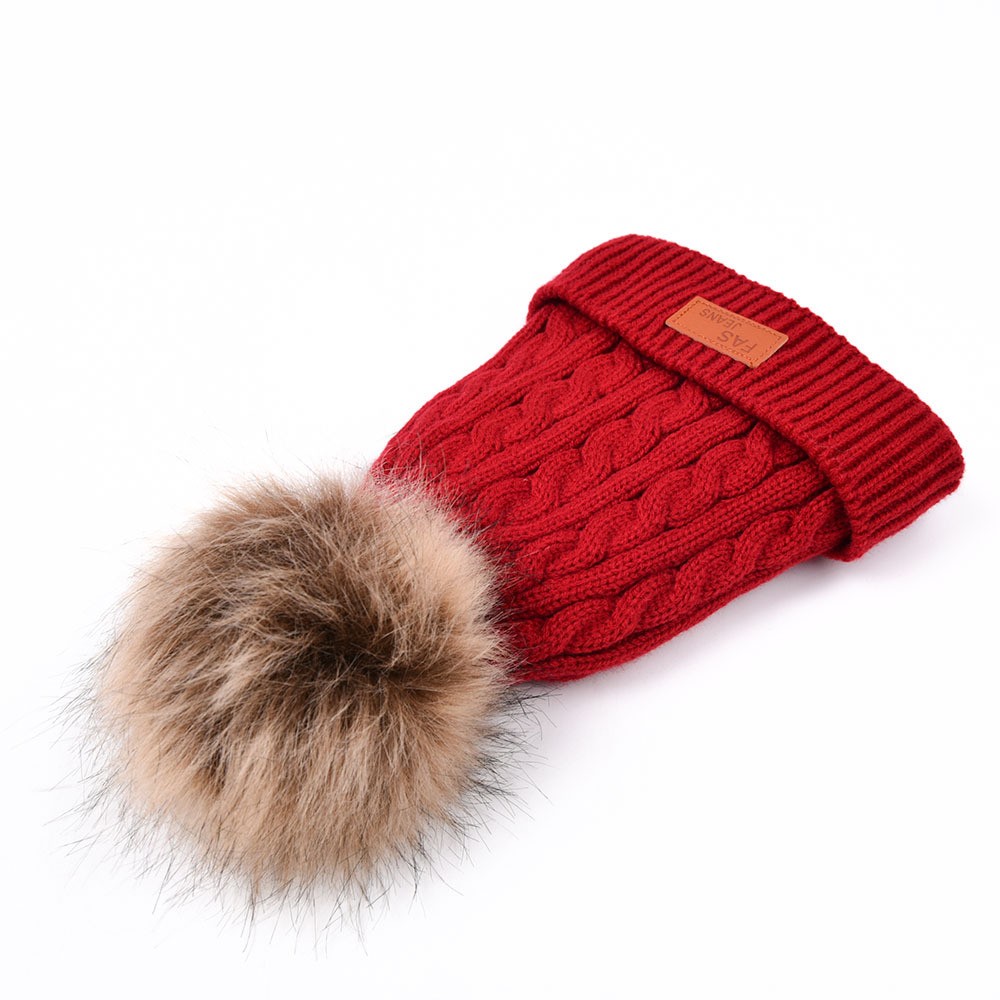 Children Unisex Basic Simple Style Solid Color Pom Poms Eaveless Wool Cap display picture 16