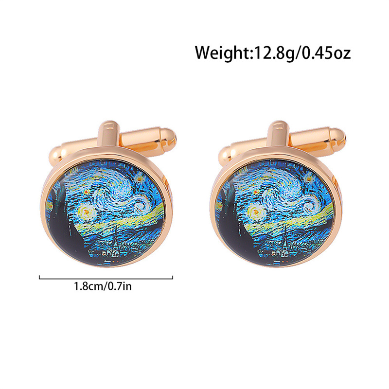 Formal Simple Style Shiny Round Alloy Inlay Crystal Zircon Unisex Cufflinks 1 Pair display picture 4