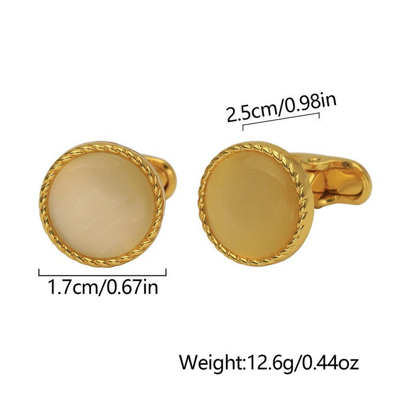 Formal Simple Style Shiny Round Alloy Inlay Crystal Zircon Unisex Cufflinks 1 Pair display picture 5