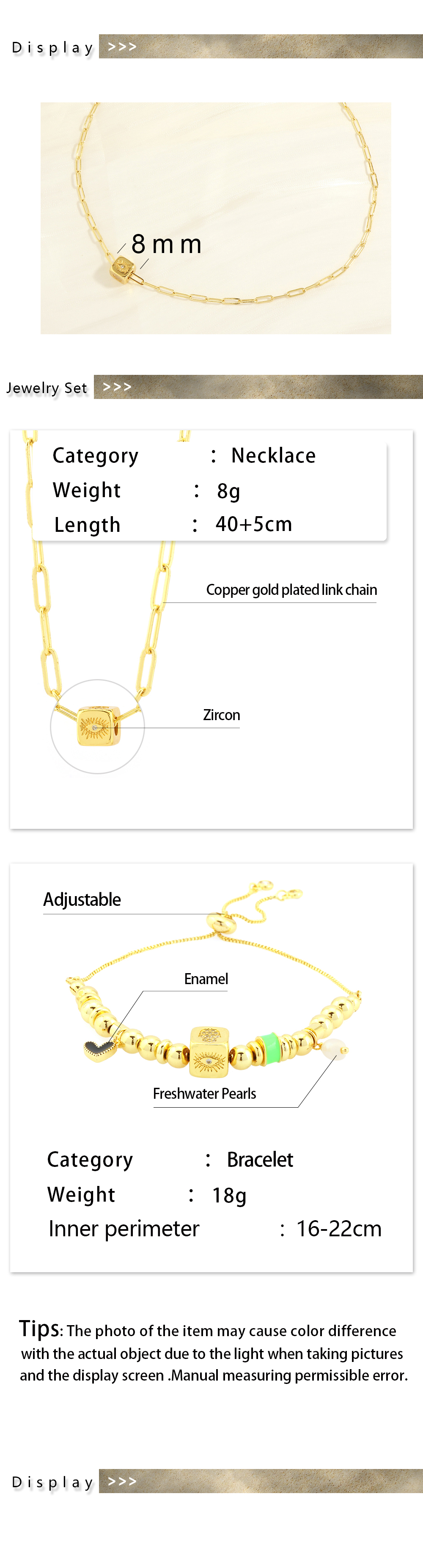 Simple Style Streetwear Devil's Eye Heart Shape Copper Enamel Plating Inlay Zircon 18k Gold Plated Bracelets Necklace display picture 1