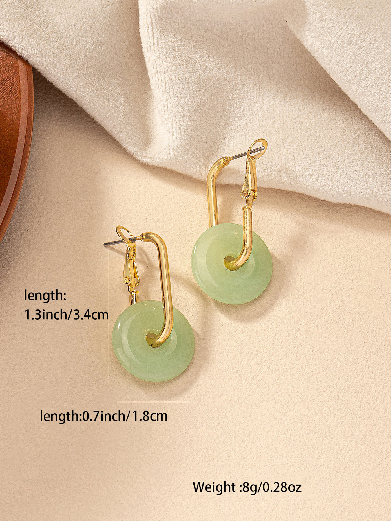 1 Pair Elegant Geometric Resin Gold Plated Drop Earrings display picture 4
