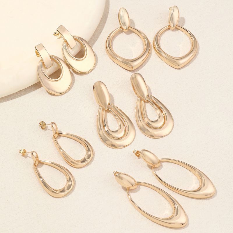 1 Pair Elegant Lady Circle Polishing Plating Copper 18k Gold Plated Drop Earrings display picture 12