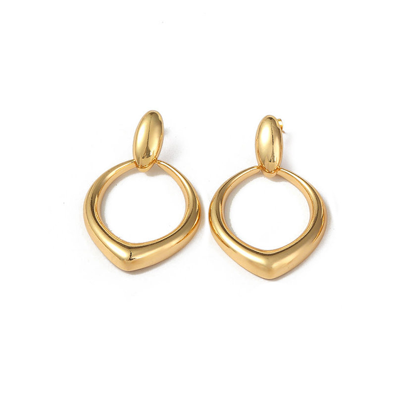 1 Pair Elegant Lady Circle Polishing Plating Copper 18k Gold Plated Drop Earrings display picture 10