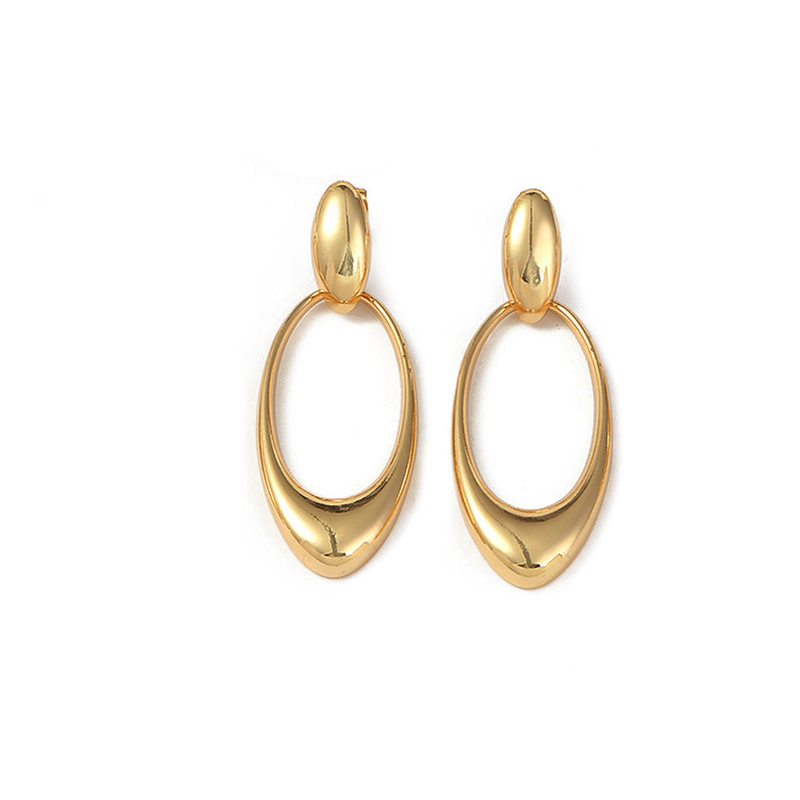 1 Pair Elegant Lady Circle Polishing Plating Copper 18k Gold Plated Drop Earrings display picture 9