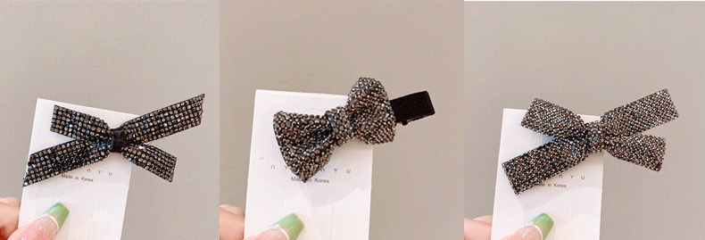 Simple Style Bow Knot Alloy Inlay Rhinestones Hair Clip display picture 1