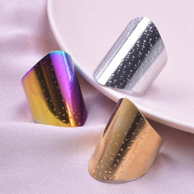 Vintage Style Geometric Solid Color Stainless Steel Polishing Open Rings display picture 6