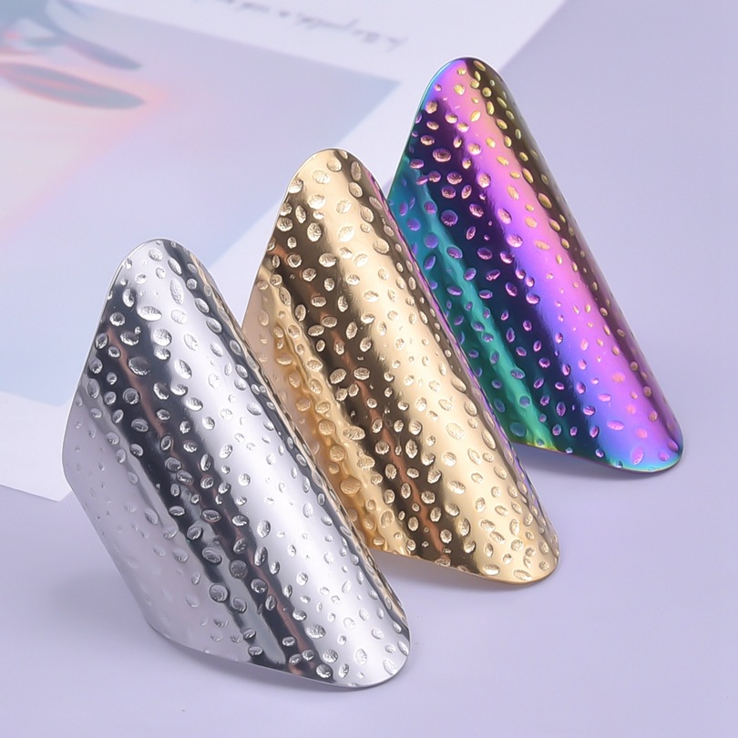 Hip-hop Retro Geometric Solid Color Stainless Steel Polishing Open Rings display picture 2