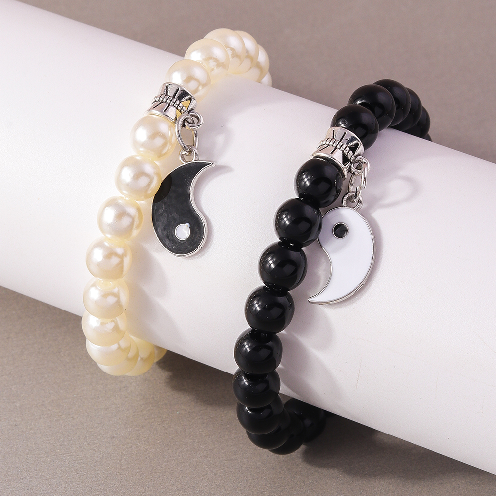 Chinoiserie Runden Perlen Perlen Paar Armbänder display picture 7