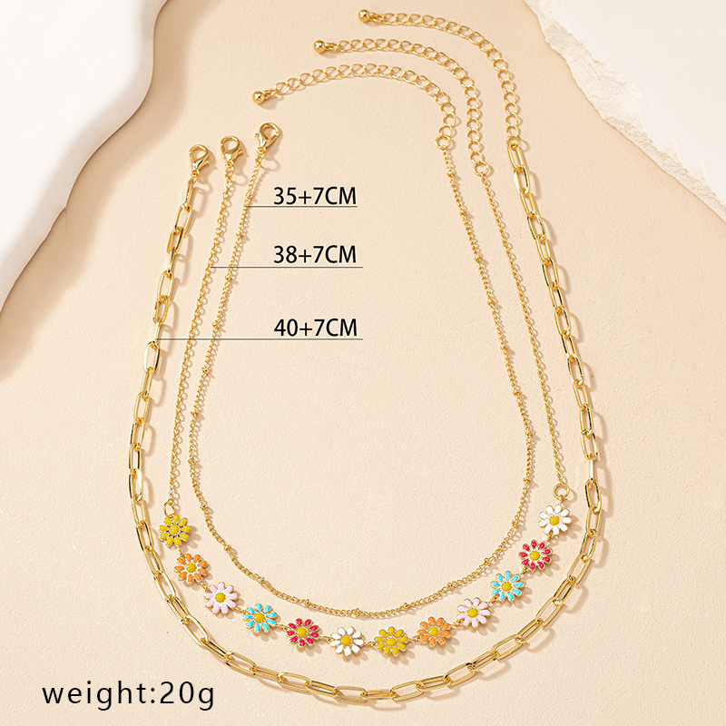 Ig Style Retro Simple Style Daisy Alloy Plating Women's Necklace display picture 5