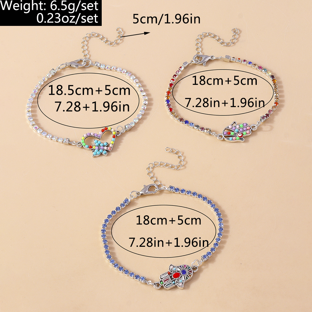 Shiny Heart Shape Zinc Alloy Inlay Rhinestones Women's Bracelets display picture 1