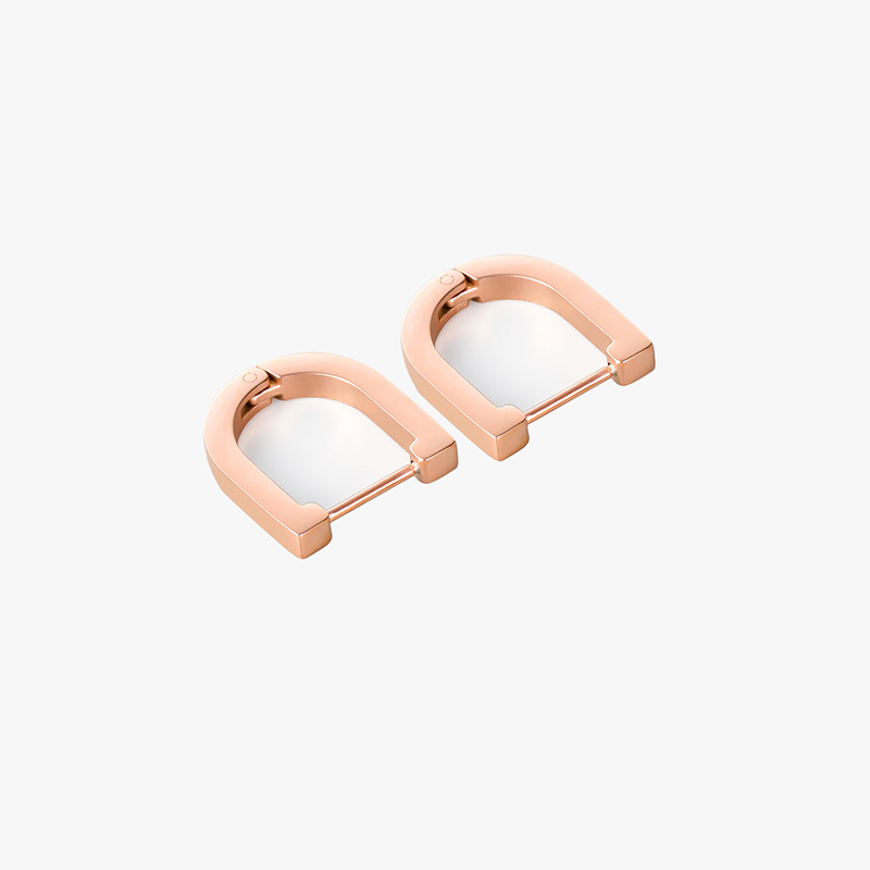 1 Pair Simple Style Classic Style Solid Color Polishing Plating Stainless Steel 18K Gold Plated Rose Gold Plated Earrings display picture 10