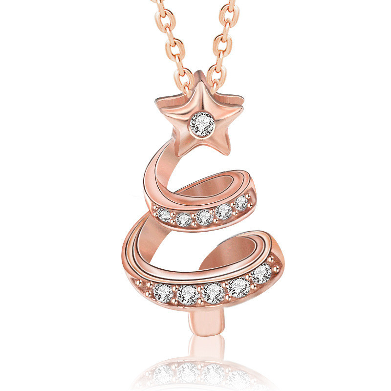 Fairy Style Conch Heart Shape Rose Gold Plated Gold Plated Silver Plated Artificial Diamond Rhinestones Alloy Wholesale Pendant Necklace display picture 3