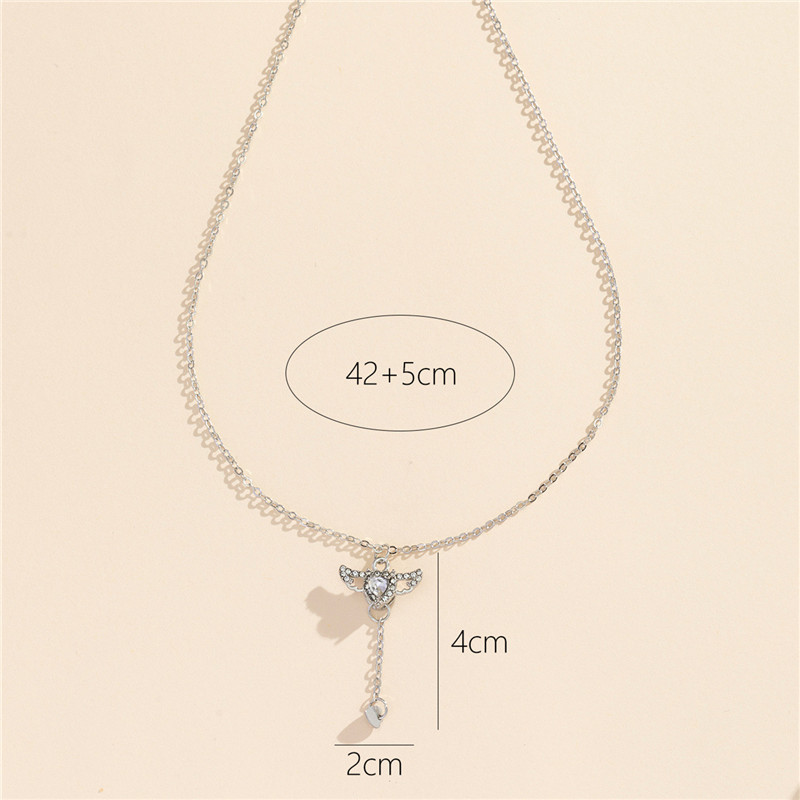 Fairy Style Conch Heart Shape Rose Gold Plated Gold Plated Silver Plated Artificial Diamond Rhinestones Alloy Wholesale Pendant Necklace display picture 5