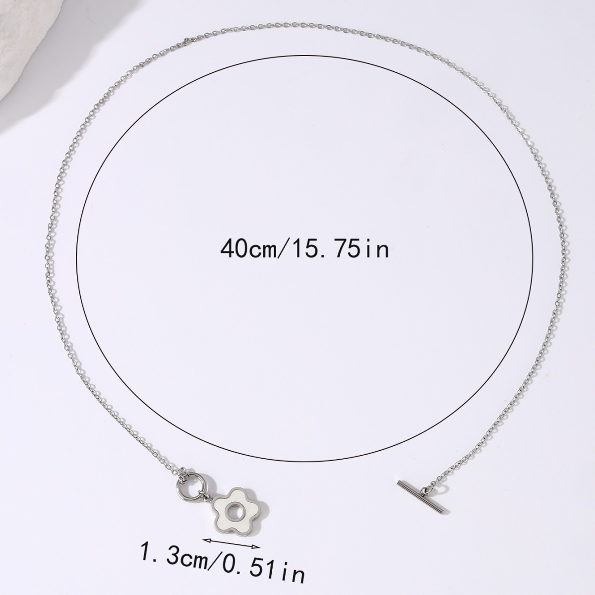 Wholesale Simple Style Flower Stainless Steel Inlay Shell Necklace display picture 2