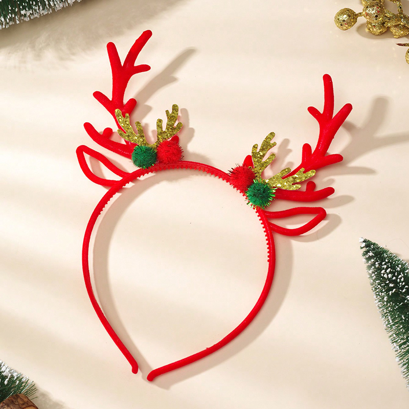Cute Antlers Plastic Flannel Hair Band display picture 3