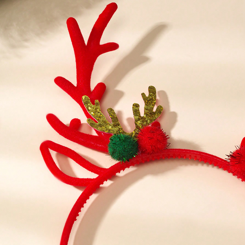 Cute Antlers Plastic Flannel Hair Band display picture 2