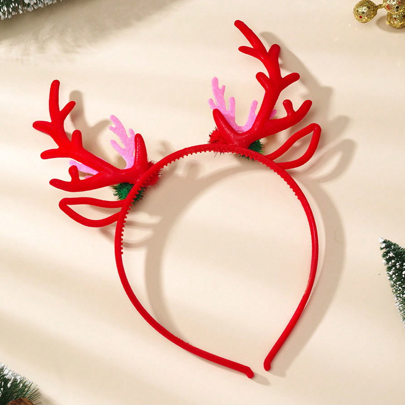 Cute Antlers Plastic Flannel Hair Band display picture 1