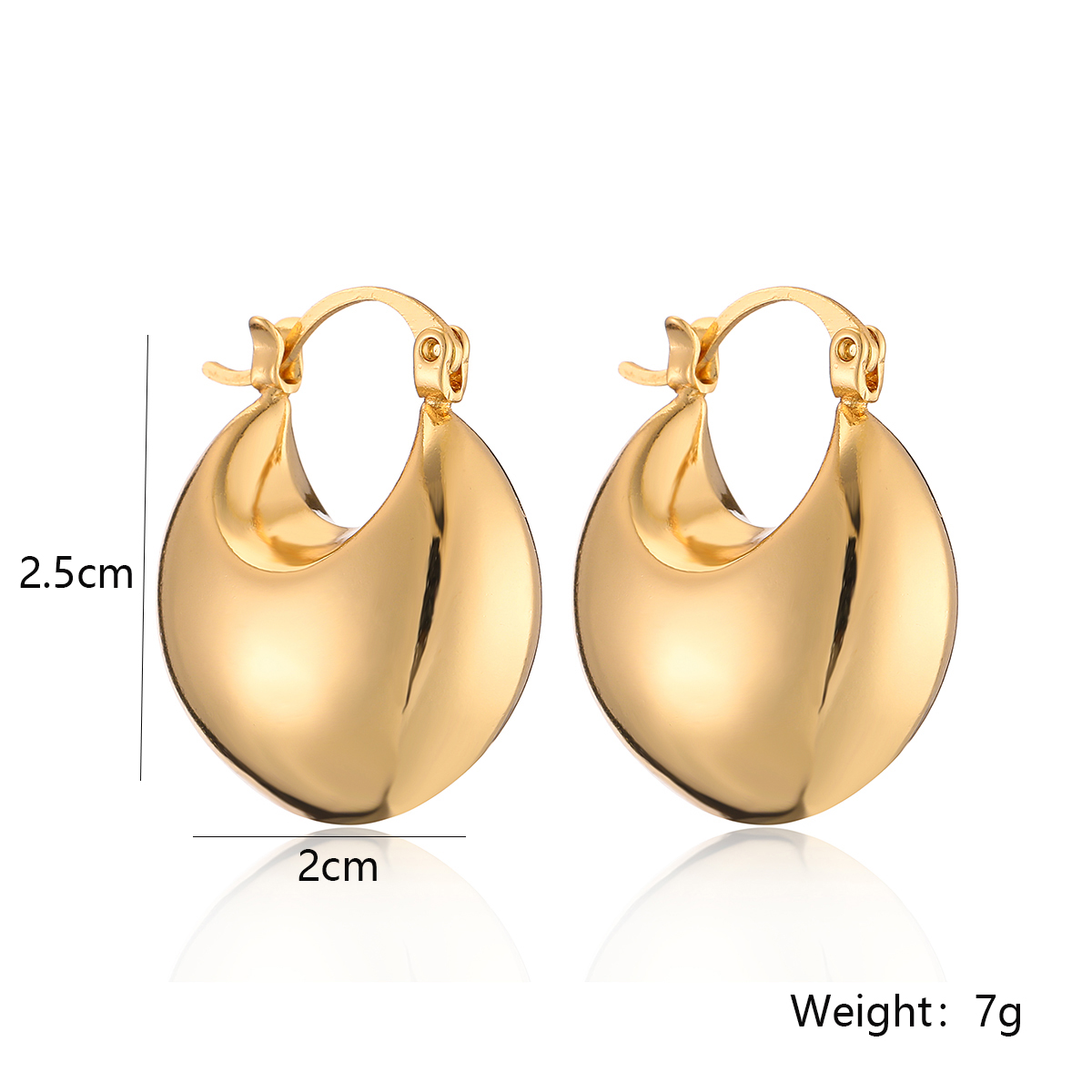 1 Pair Casual Elegant Simple Style Geometric Plating Copper 18k Gold Plated Earrings display picture 1