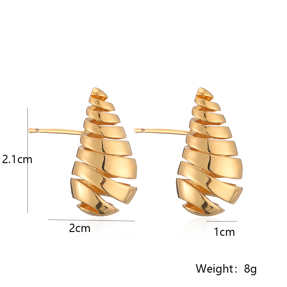 1 Pair Simple Style Roman Style Geometric Plating Copper 18k Gold Plated Ear Studs display picture 1