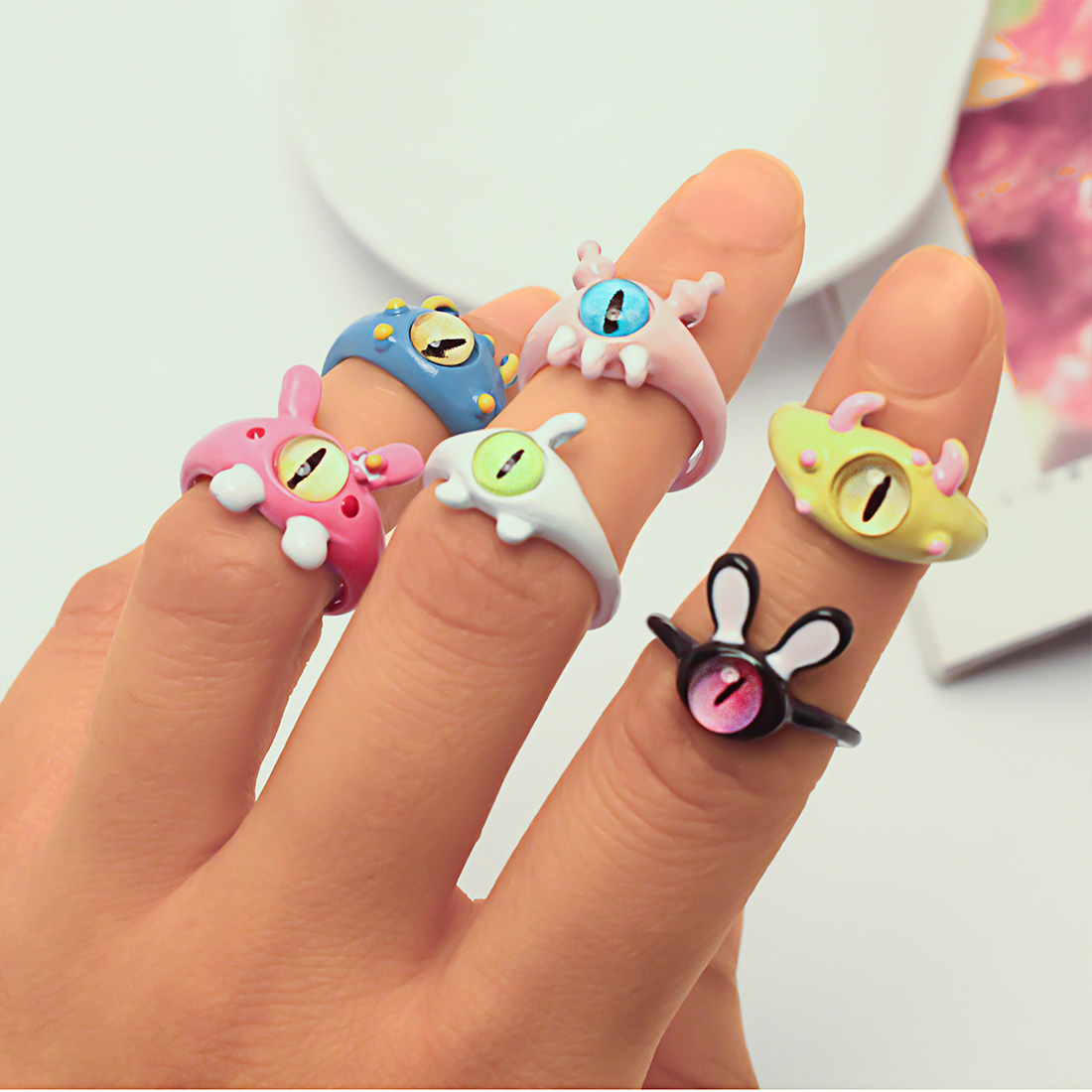Cute Sweet Unicorn Cat Alloy Wholesale Open Rings display picture 5